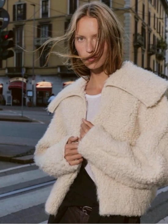 Zara Jackets & Blazers - Zara Cream Teddy Sherpa Zip Jacket 9598/179/712 NWT